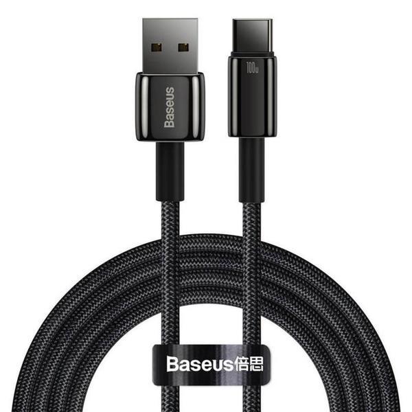 Baseus Tungsten Gold Hızlı Şarj Data Kablosu USB to Type-C 100W 2m - Image 1