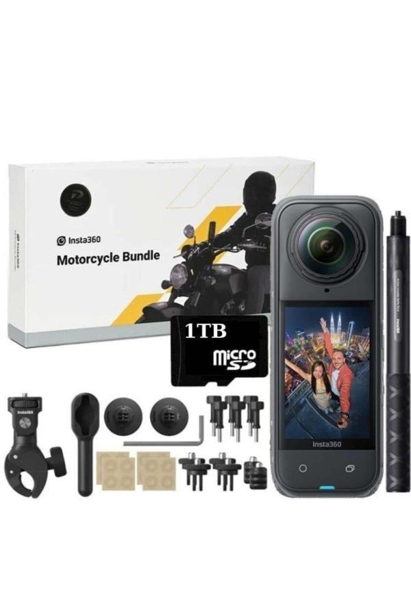 Insta360 X5 360 Derece 8K Aksiyon Kamera Motosiklet Kit (1Tb) - Image 1