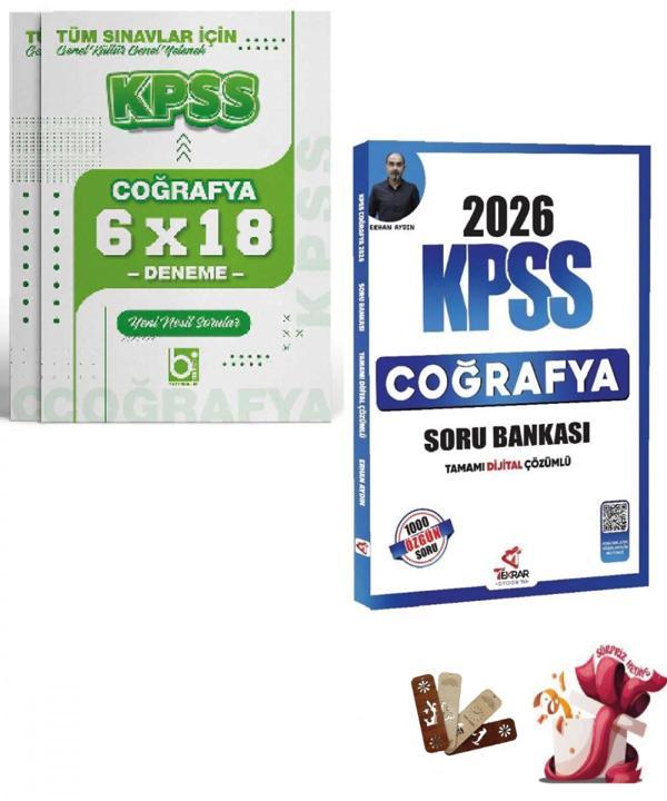 2026 KPSS Coğrafya Deneme ve Soru Bankası seti Tekrar Akademi ve Bigelio Yayıncılık - Bi bigelio - Image 1