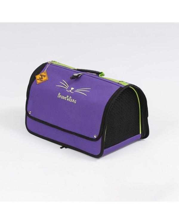  Brave Paws Perdeli Flybag Plastik Yırtılmaz Fileli Kedi ve Köpek  Havayolu Taşıma Çantası - Image 1