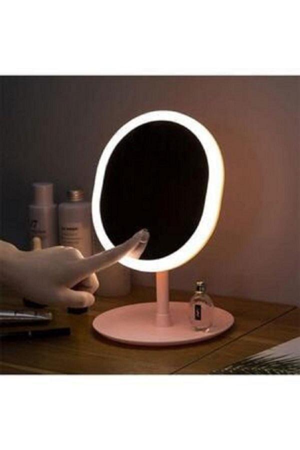 Caddeoutlet Dokunmatik Led Işıklı Usb Şarjlı Yuvarlak Masa Üstü Makyaj Aynası Gg42318 - Image 1