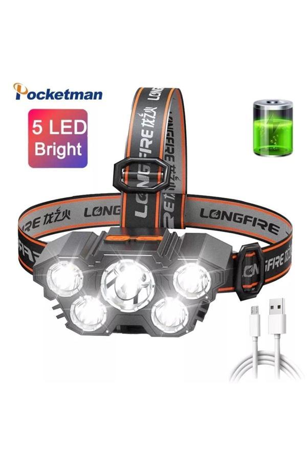 Wolfberry X- Riko 150W Ultra Güçlü Led Şarjlı 5 Led 5X Cree Led Kafa Feneri Avcı Feneri Balıkçı Kamp Feneri - Image 1