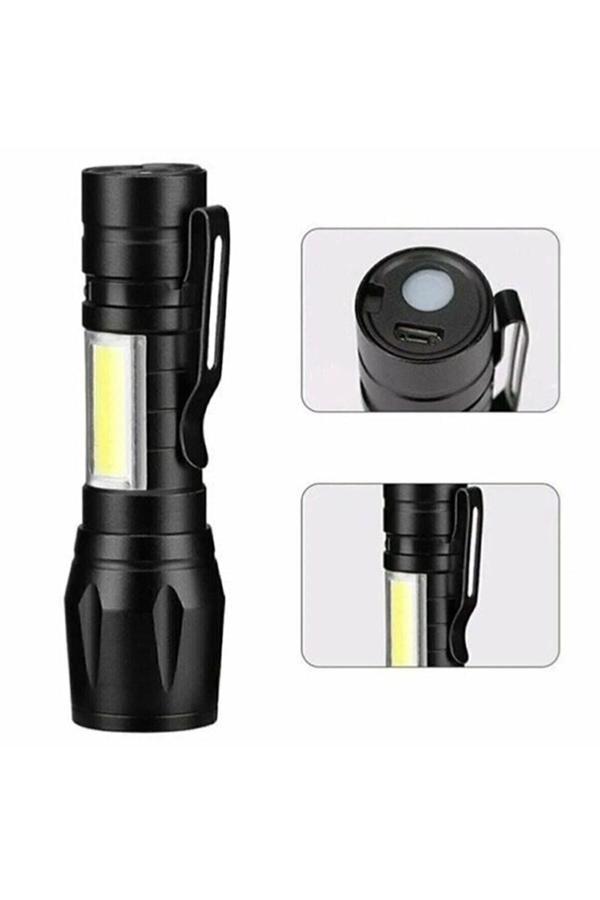Ardinyo Ultra Güçlü 2500 Lumen 5W Cob Led Usb Şarjlı El Feneri Avcılık,Kamp Feneri Deprem Çantalık Fener - Image 1