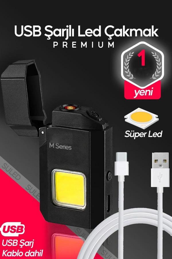 Caddeoutlet Şarjlı Çakmak Usb Şarjlı Led Fener M Serisi Kamp Çakmağı Cob Led Ce Rüzgardan Etkilenmez Yeni - Image 1