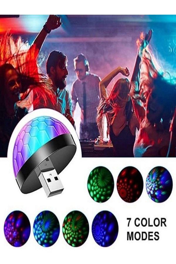 Caddeoutlet (1 Alana 1 Bedava ) Usb Disko Topu Müziğe Duyarlı Usb Girişli Mini Disko Topu - Image 1