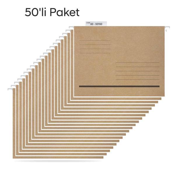 Tuna Askılı Dosya Metal Çubuklu Telli Tek Sayfa ASD2001 50 LI PAKET - Image 1