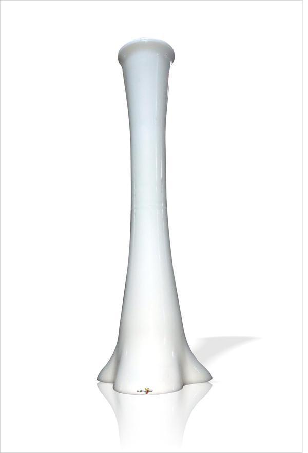 Uzun 60 cm Düz Beyaz Kırılmaz Dengeli Sert Plastik Kuru Çiçek Dal Masa Sehpa Köşe Şömine Vazo Vazosu - Image 1