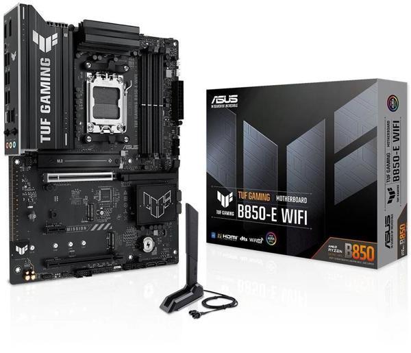 ASUS TUF GAMING B850-E WIFI AMD B850 AM5 DDR5 8000 DP HDMI 3x M2 USB3.2 WiFi 6E + BT AURA RGB 2.5Gbit LAN ATX 256GB’a kadar ram desteği, 8+2+1 Güç Aşa - Image 1