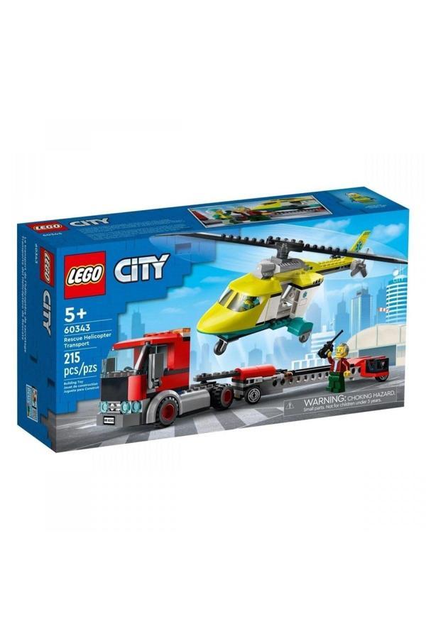 Lego Grck 60343 City - Kurtarma Helikopteri Nakliyesi, 215 Parça, +5 Yaş Efsn - Image 1