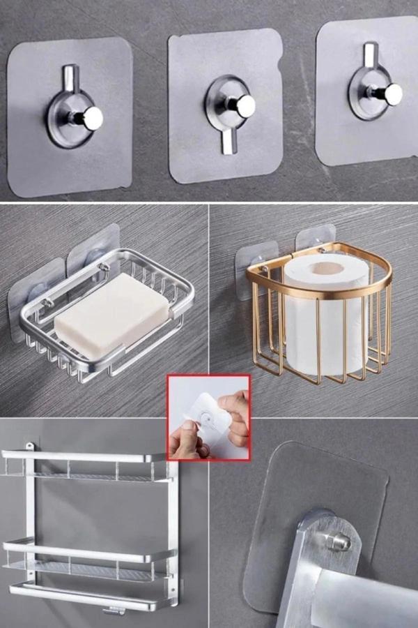 İncili Home 4 Adet Ultra Güçlü Vantuzlu Yapışkan Çerçeve Resim Askısı Yapışkanlı Askı Paslanmaz Çelik - Image 1