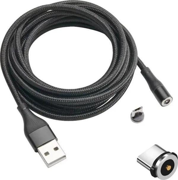 Zuidid Manyetik Mıknatıslı Işıklı Ultra Lüx Hasır Kablo Magnet Şarj Kablosu Iphone /Typec/ Micro (Tek Uc) - Image 1