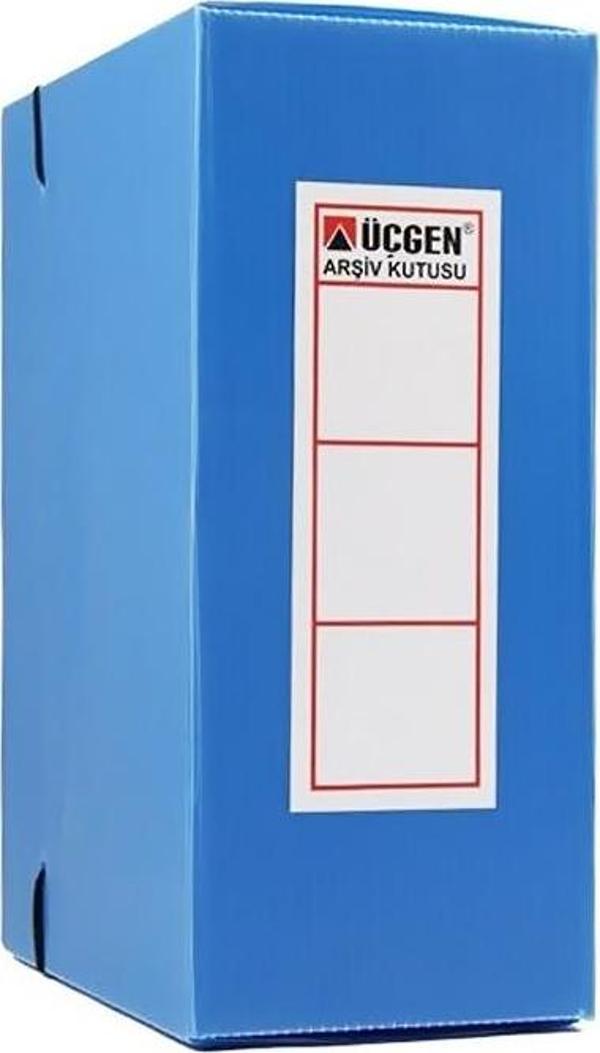 Üçgen Proje - Arşiv Kutusu Plastik Lastikli Battal 29X36X10 Cm Mavi (50 Adet) - Image 1