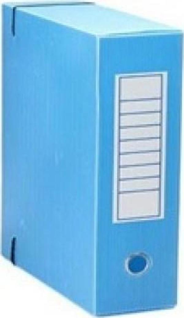 Üçgen Proje (Arşiv) Kutusu Plastik Lastikli Battal Geniş 29X36X15 Cm Mavi (50 Li Koli) - Image 1
