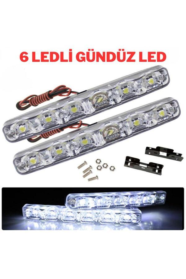 Astraled Mercekli 6 Ledli Beyaz Drl Gündüz Ledi 12V Sis Lambası Ledi Off Road Sis 12V - Image 1