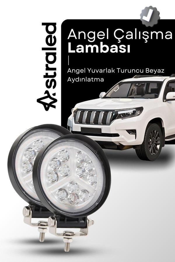 Astraled 2 Adet 120W 12-24 Volt Angel Yuvarlak Spot Far Oto Çalışma Lambası Atv Kamyon Tır Traktör Offroad - Image 1
