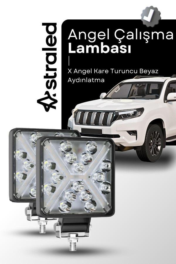 Astraled 2 Adet X Angel  180W 12-24 Volt Kare Spot Far Oto Çalışma Lambası Atv Kamyon Tır Traktör Offroad - Image 1