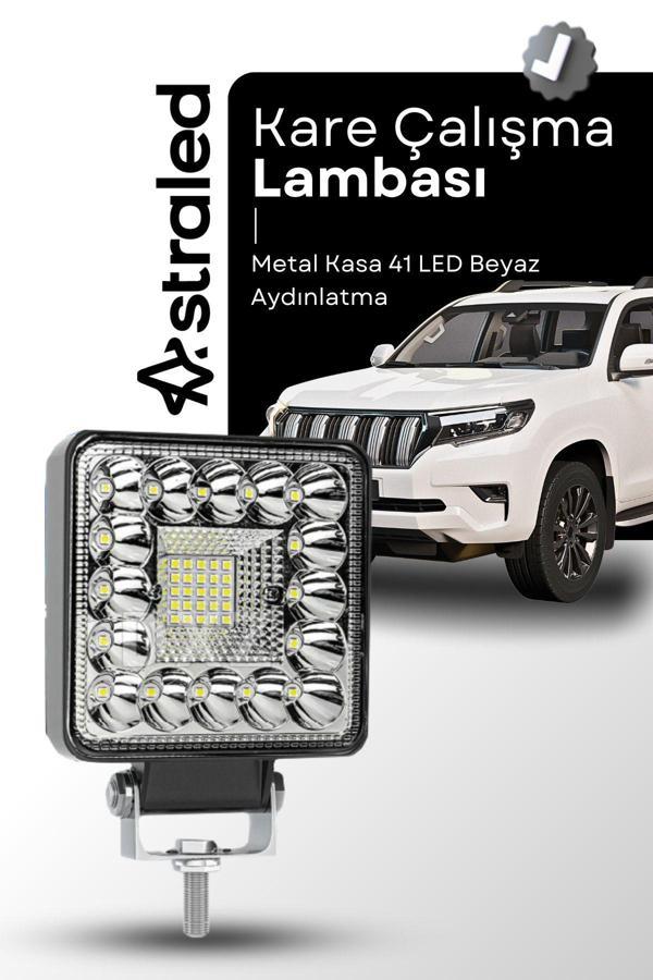 Astraled Off Road Beyaz Işık 12 - 24 Volt Uyumlu Projektör Sis Farı 41 Led 123 Watt Oto Çalışma Lambası - Image 1