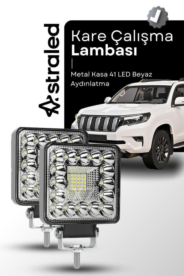 Astraled 2 Adet 144W 12-24 Volt Kare Spot Far Oto Çalışma Lambası Atv Kamyon Tır Traktör Offroad - Image 1