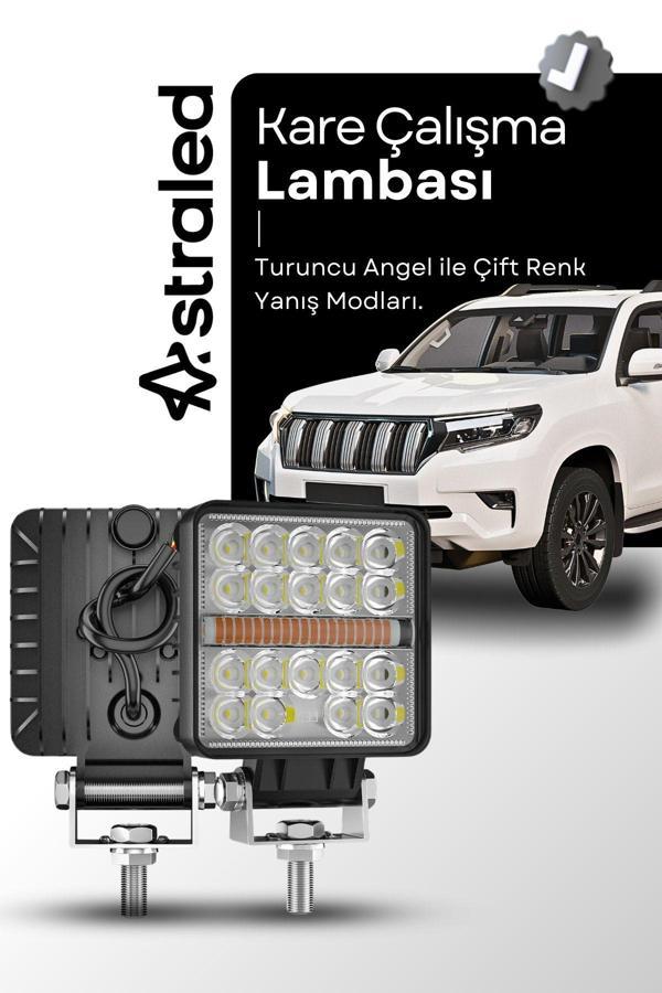 Astraled Off Road Çakarlı Drl Gündüz Led Kare Çalışma Lambası Traktör Tekne Tır Kamyon Atv Spot Sis Farı - Image 1