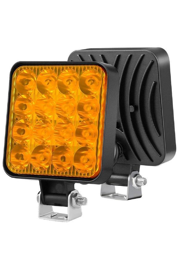 Astraled 16 Led 12-24 Volt Turuncu Spot Far Oto Çalışma Lambası Atv Kamyon Tır Traktör Offroad - Image 1