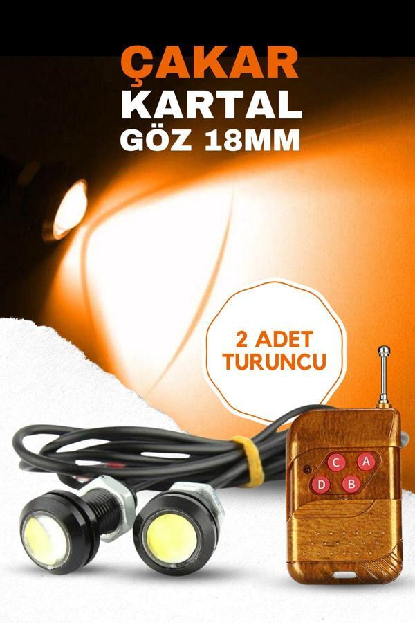 Astraled Kumandalı Modlu Turuncu Ayna Altı Kartal Göz 2'Li Led - Atv Motosiklet Minibüs - Image 1