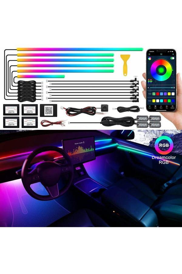 Astraled Araç Içi Ambiyans Aydınlatma Sistemi 18 In 1 Rgb Led Bluetooth Destekli - Müzik Ve Ses Duyarlı - Image 1
