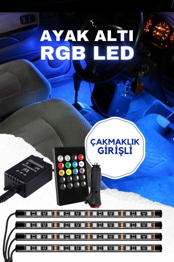 Astraled Çakmaklık Girişli Rgb Ayak Altı Led Sese Duyarlı Led Müziğe Duyarlı 12 Led - Image 1