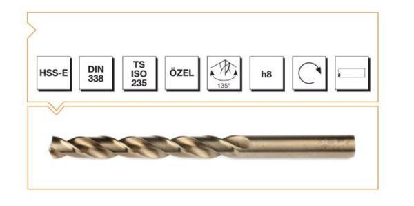 Makina Takım HSSE DIN 338 RN Altın Seri Matkap Ucu 2.5 mm - MTE B00005000250 - Image 1