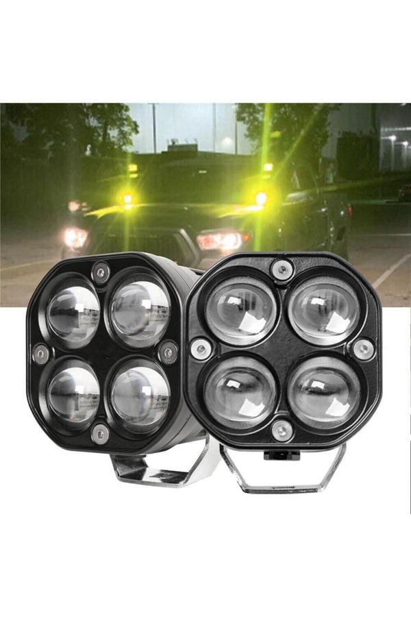 Astraled 2 Adet Off Road 3 İnç Çift Renk Beyaz Sarı Kare Spot Çalışma Ve Sis Lambası - Image 1