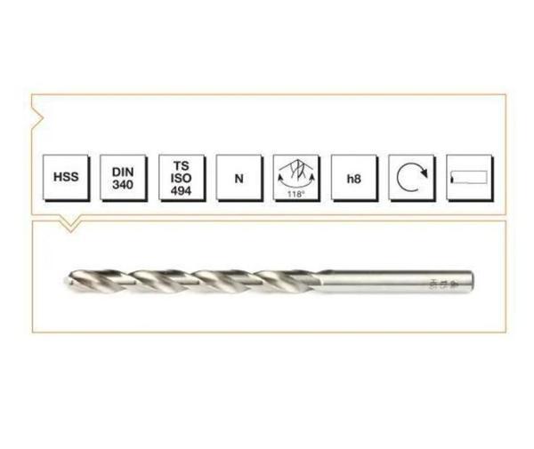 Makina Takım HSS DIN 340 Silindirik Saplı(Uzun)Matkap Ucu 5.2 mm-MTE B00007200520 - Image 1