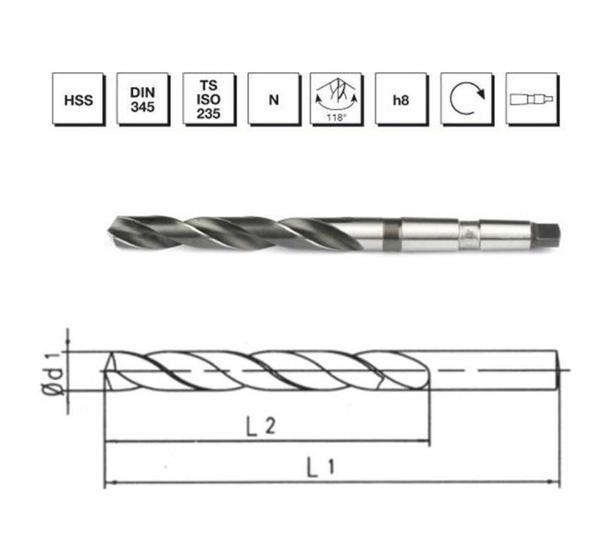 Makina Takım HSS DIN 345 Mors Konik Saplı Matkap Ucu 14.5 mm - MTE B00007401450 - Image 1