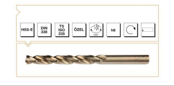 Makina Takım HSSE DIN 338 RN Altın Seri Matkap Ucu 5.2 mm - MTE B00005000520 - Image 1