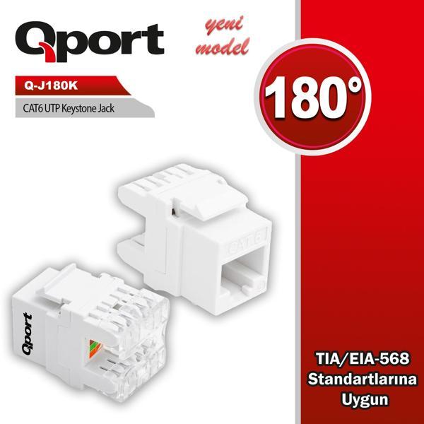 QPORT Q-J180K CAT6 180 DERECE KEYSTONE JACK - Image 1