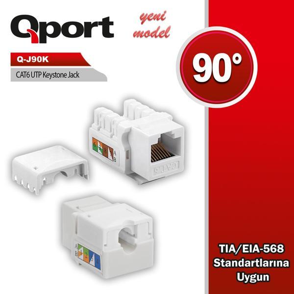 QPORT Q-J90K CAT6 90 DERECE KEYSTONE JACK - Image 1