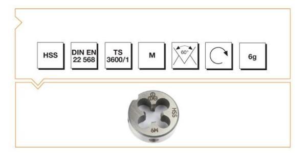Makina Takım HSS DIN 223/B Metrik Normal Pafta M10x1.5 - MTE B00110021000 - Image 1