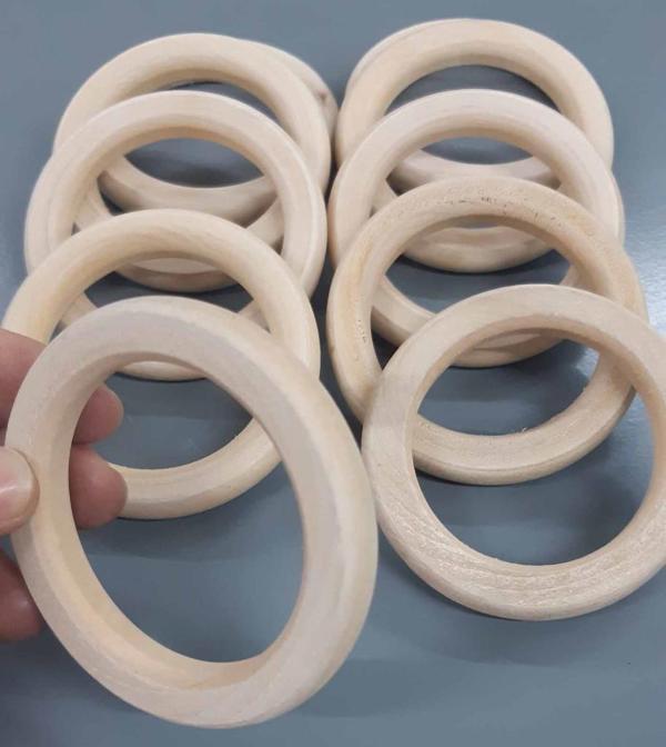 Angel Çanta Aksesuar 7 Cm Ahşap Halka (Yassı Model) 1 Adet - Image 1