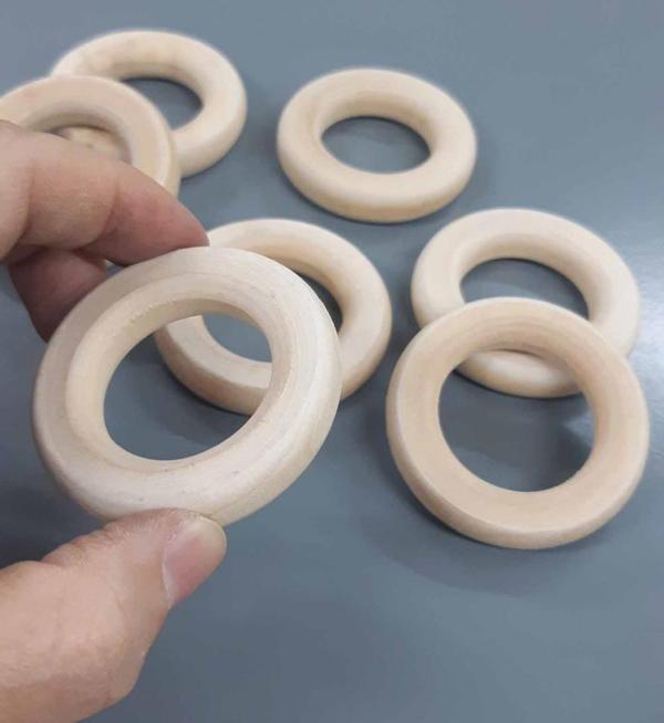 Angel Çanta Aksesuar 4.5 Cm Ahşap Halka Yassı Model 1 Adet - Image 1