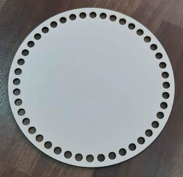 Angel Çanta Aksesuar Ahşap, Beyaz 20 Cm Çapında Plaka - Image 1