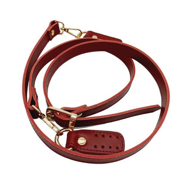 Angel Çanta Aksesuar Gerçek Deri Çift Kat Dikişli Uzun Sap Kırmızı - Image 1