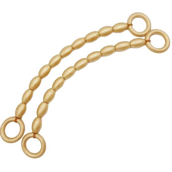 Angel Çanta Aksesuar 20 mm Oval Ahşap Boncuklu 40 cm Gold Renk Çanta Sapı - Image 1