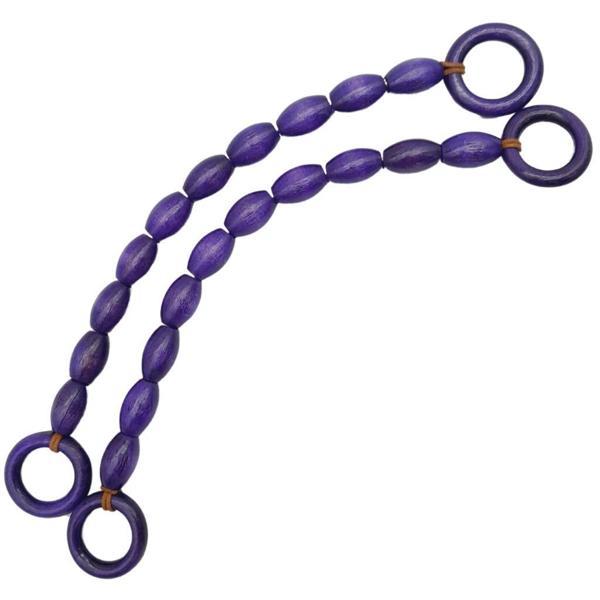 Angel Çanta Aksesuar 20 mm Oval Ahşap Boncuklu 40 cm Mor Renk Çanta Sapı - Image 1