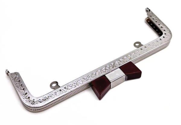 Angel Çanta Aksesuar 20 Cm Gümüş Renk Koyu Kahve Kurdele Model  Çanta Klipsi, Çanta Bursu - Image 1