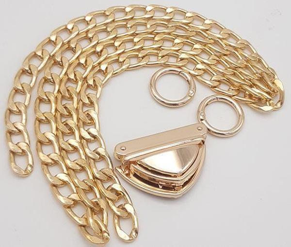 Angel Çanta Aksesuar Light Gold Renk Orta Kalınlık Zincir Set No:3 - Image 1