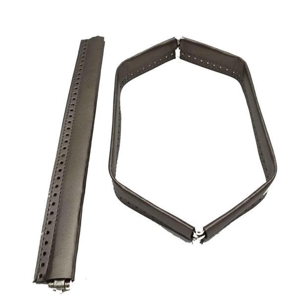 Angel Çanta Aksesuar Gri Renk Derili Metal Çanta Ağzı 30 Cm - Image 1