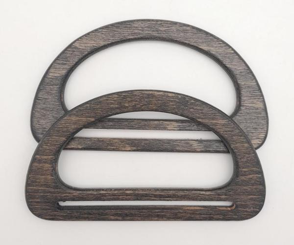 Angel Çanta Aksesuar Köprülü D Model 8.5x15 cm Haki Renk Ahşap Çanta Sapı - Image 1