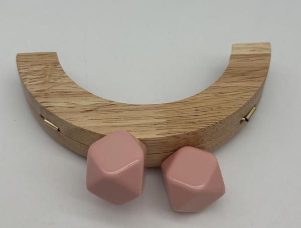 Angel Çanta Aksesuar 14 Cm  Oval Ahşap Burs Pudra  Renk Toplu - Image 1