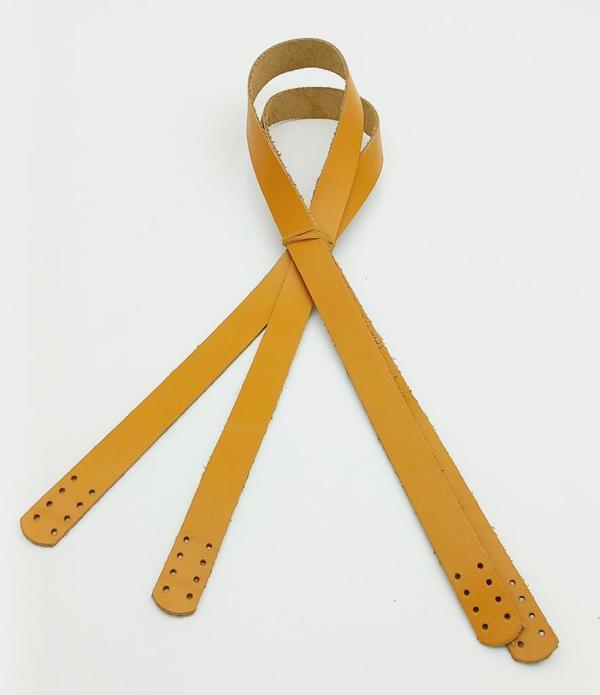 Angel Çanta Aksesuar Hardal Renk Gerçek Deri 80X2 Cm Çift Sap - Image 1