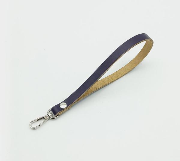 Angel Çanta Aksesuar Gerçek Deri Mor Renk Elcik Gümüş Metalli - Image 1