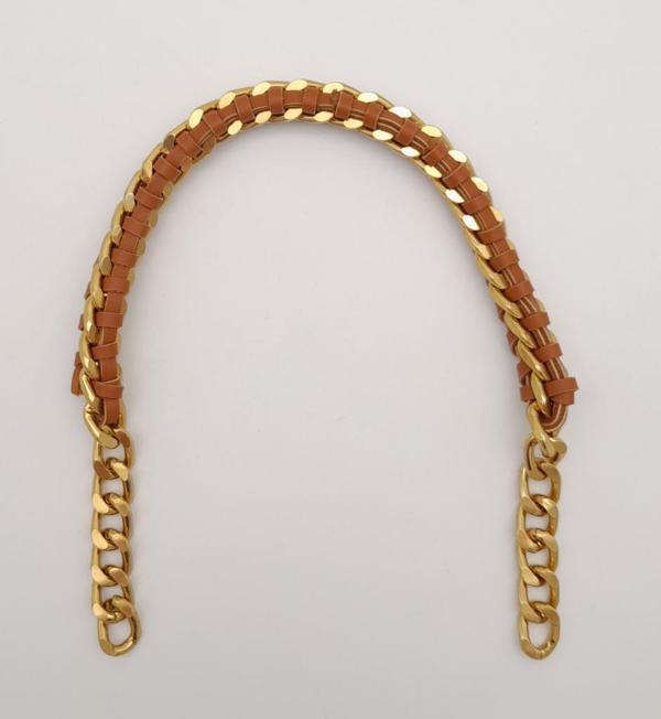 Angel Çanta Aksesuar 40 cm Derili Zincir Taba Renk Açık Antik Metalli - Image 1