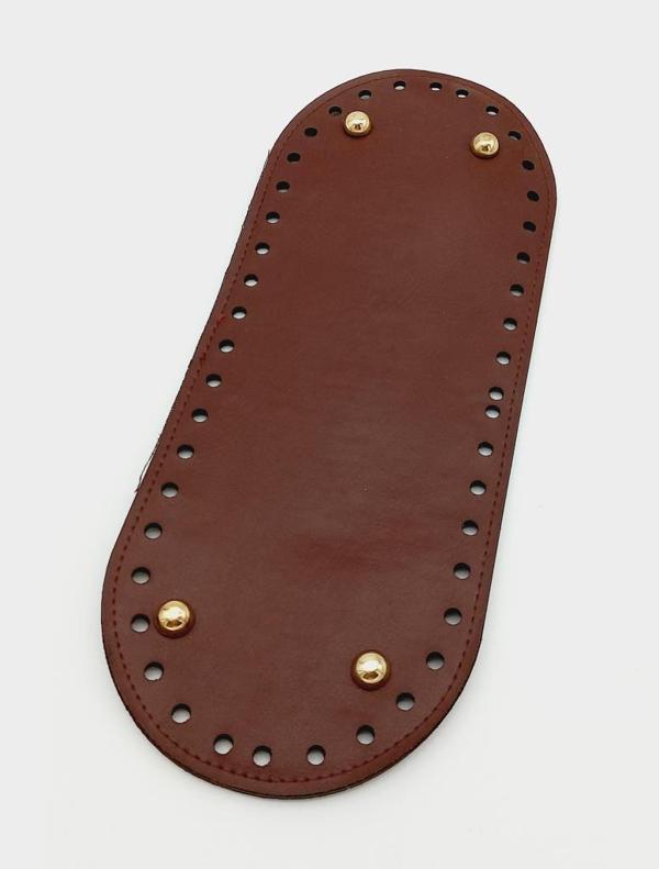 Angel Çanta Aksesuar Suni Deri Bordo Renk 30X12 cm Oval Çanta Tabanı (Light Gold Aparatlı) - Image 1